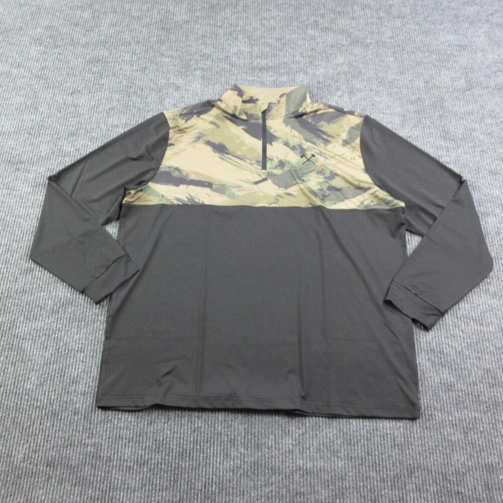 All American Roughneck Pullover Mens 2XL Earth Camo 1/4 Zip Performance NWOT